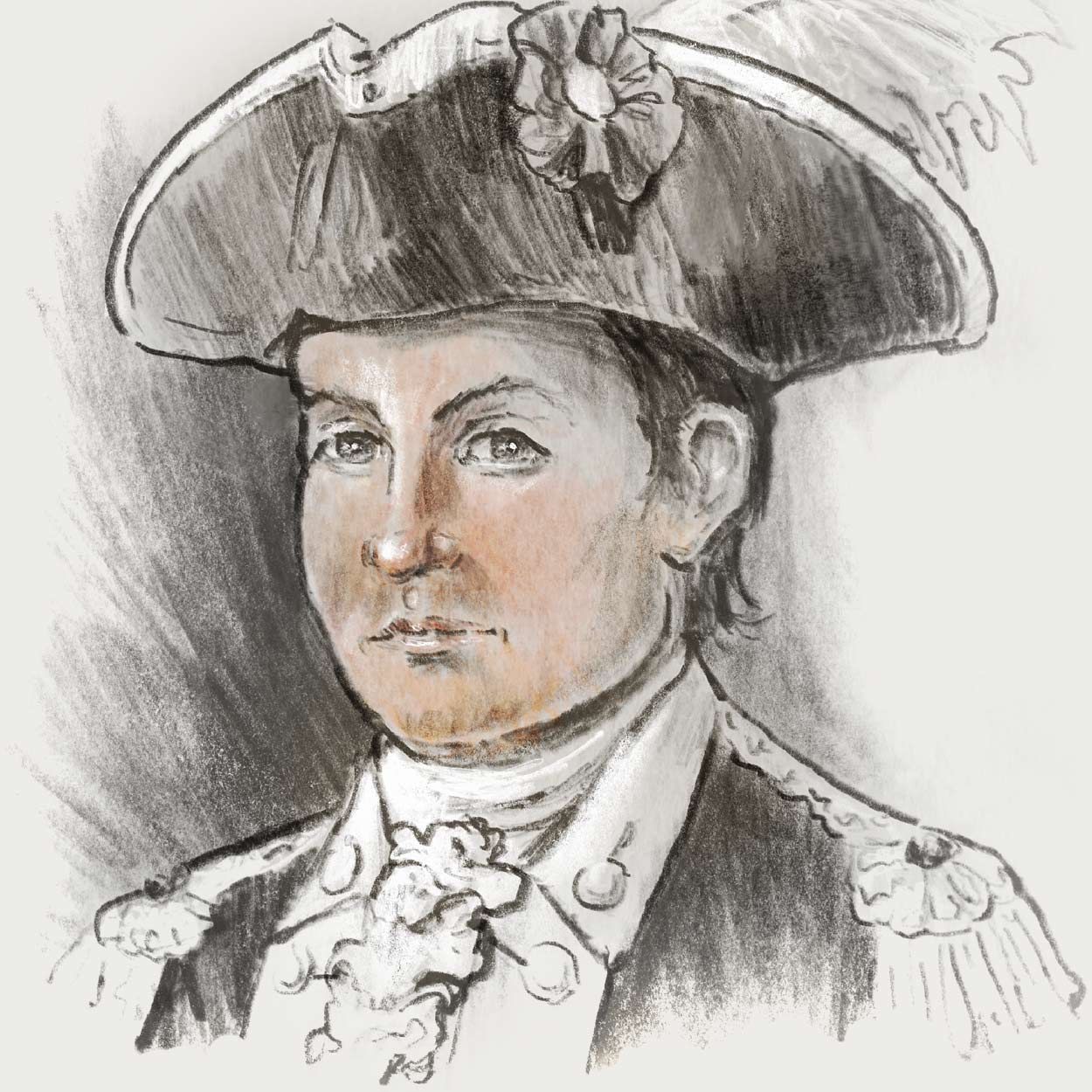 Drawn portrait of Christopher Greene