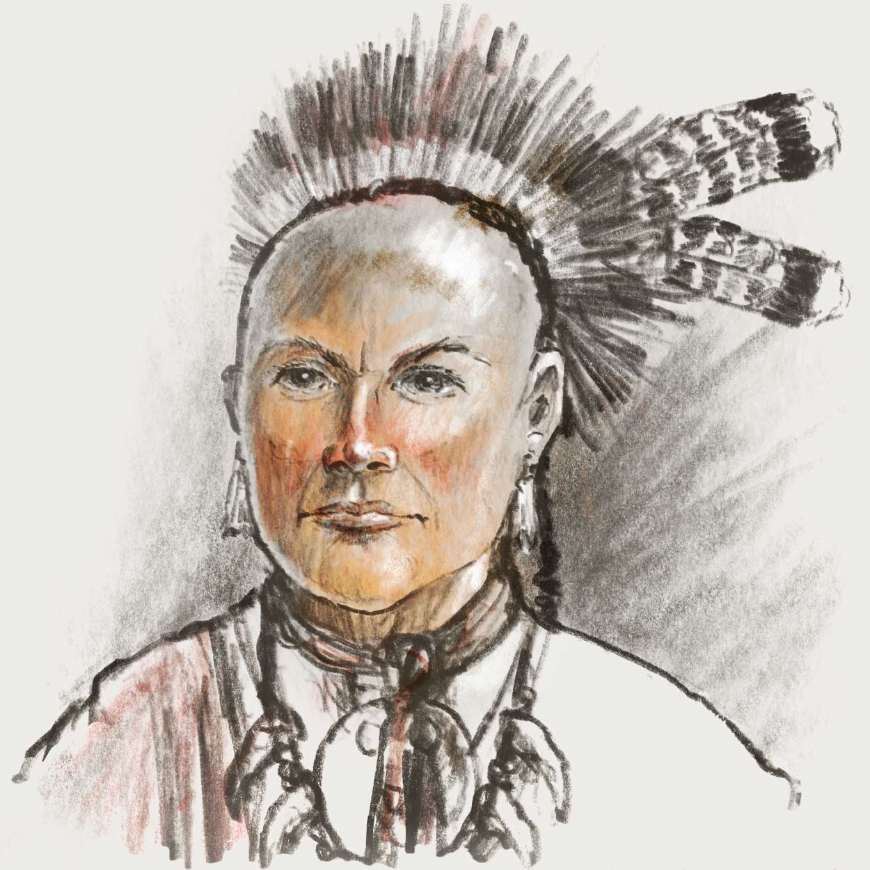 Drawn portrait of Han Yerry Tewahangaraghkan
