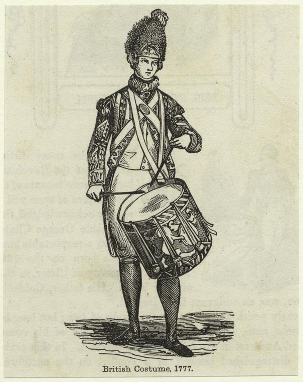 A British soldier in uniform circa 1777.