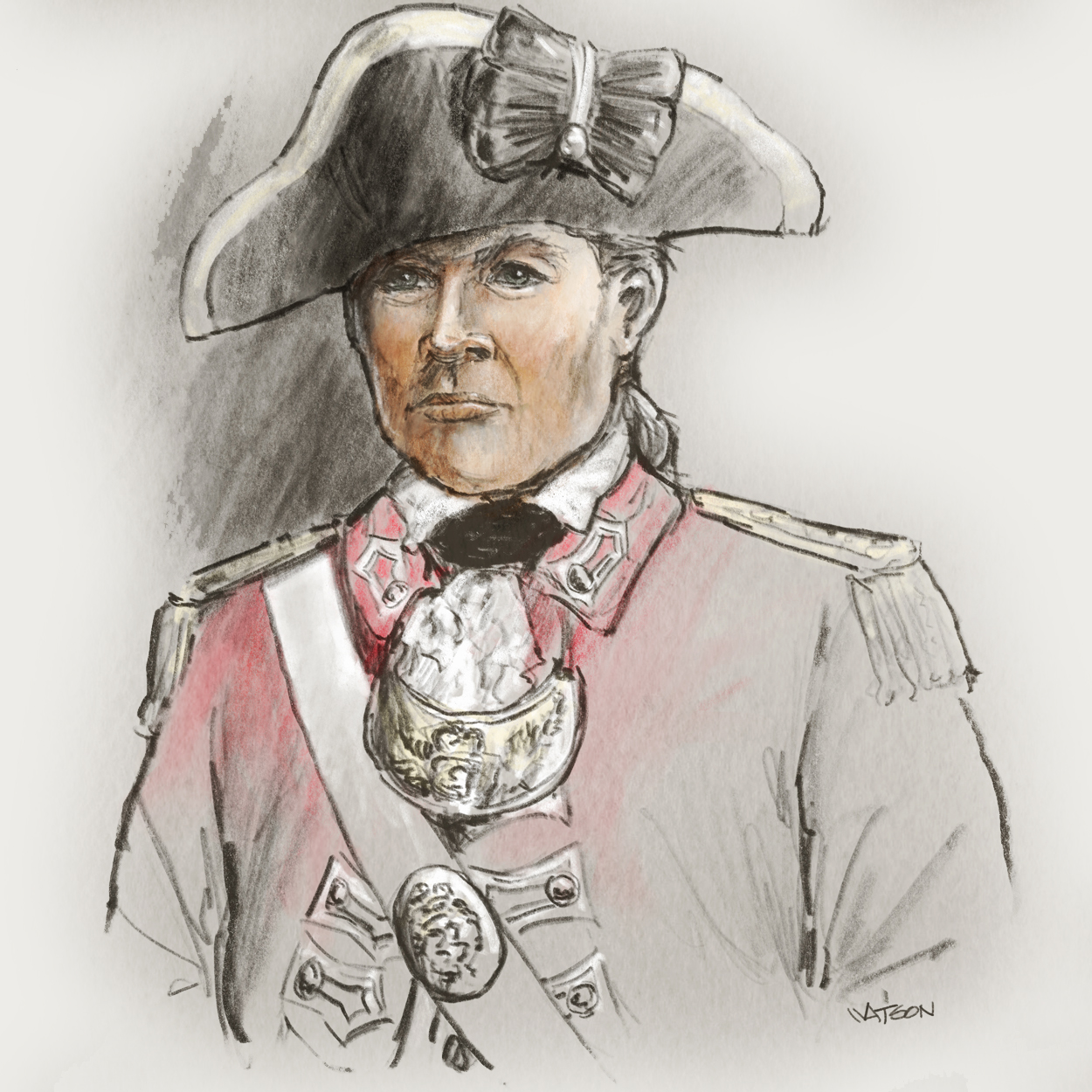 Drawn portrait of James Webster