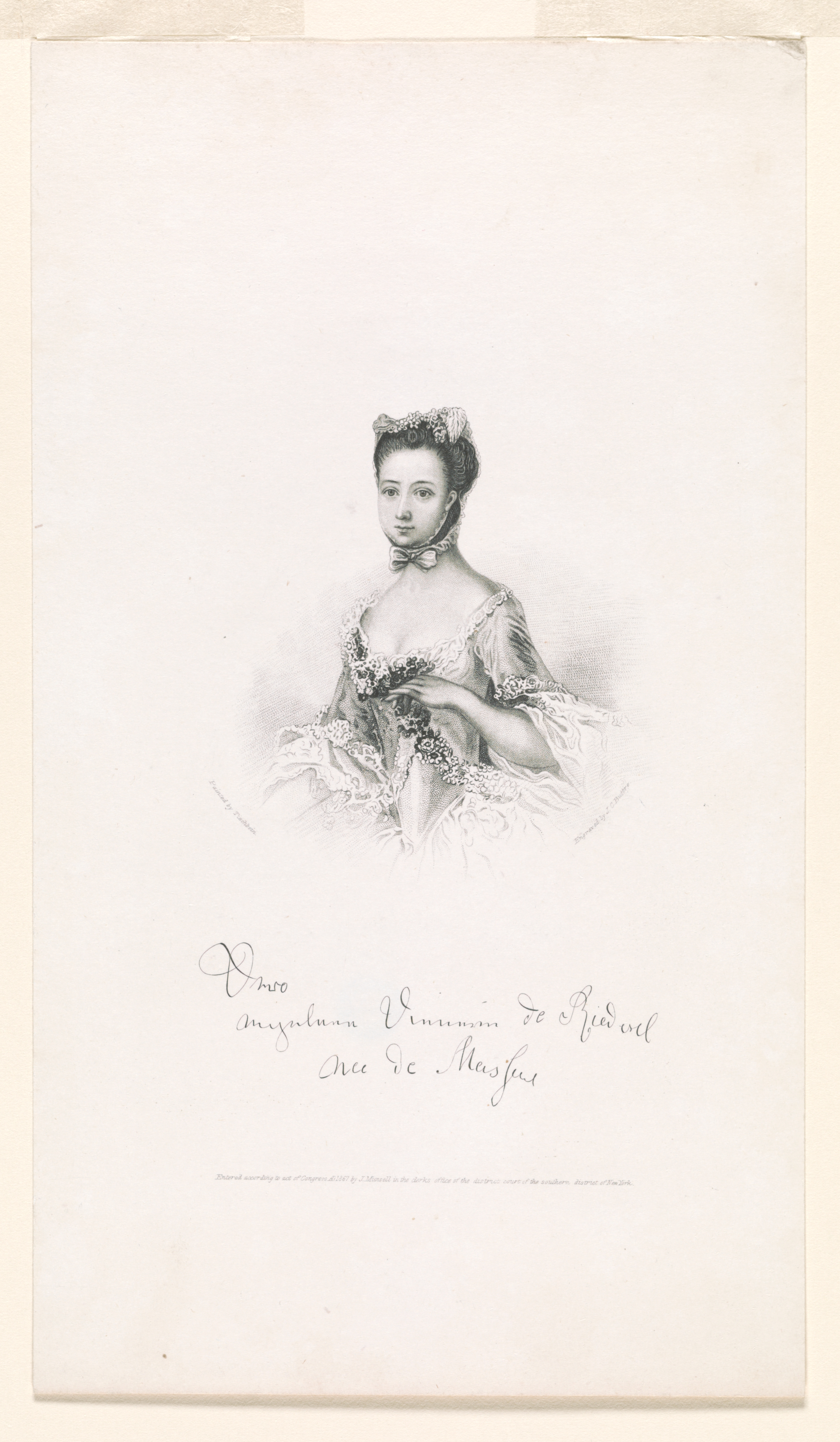 Drawing of Frederica Charlotte Luise Riedesel