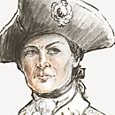 Illustrated portrait drawing of Michel Capitaine du Chesnoy