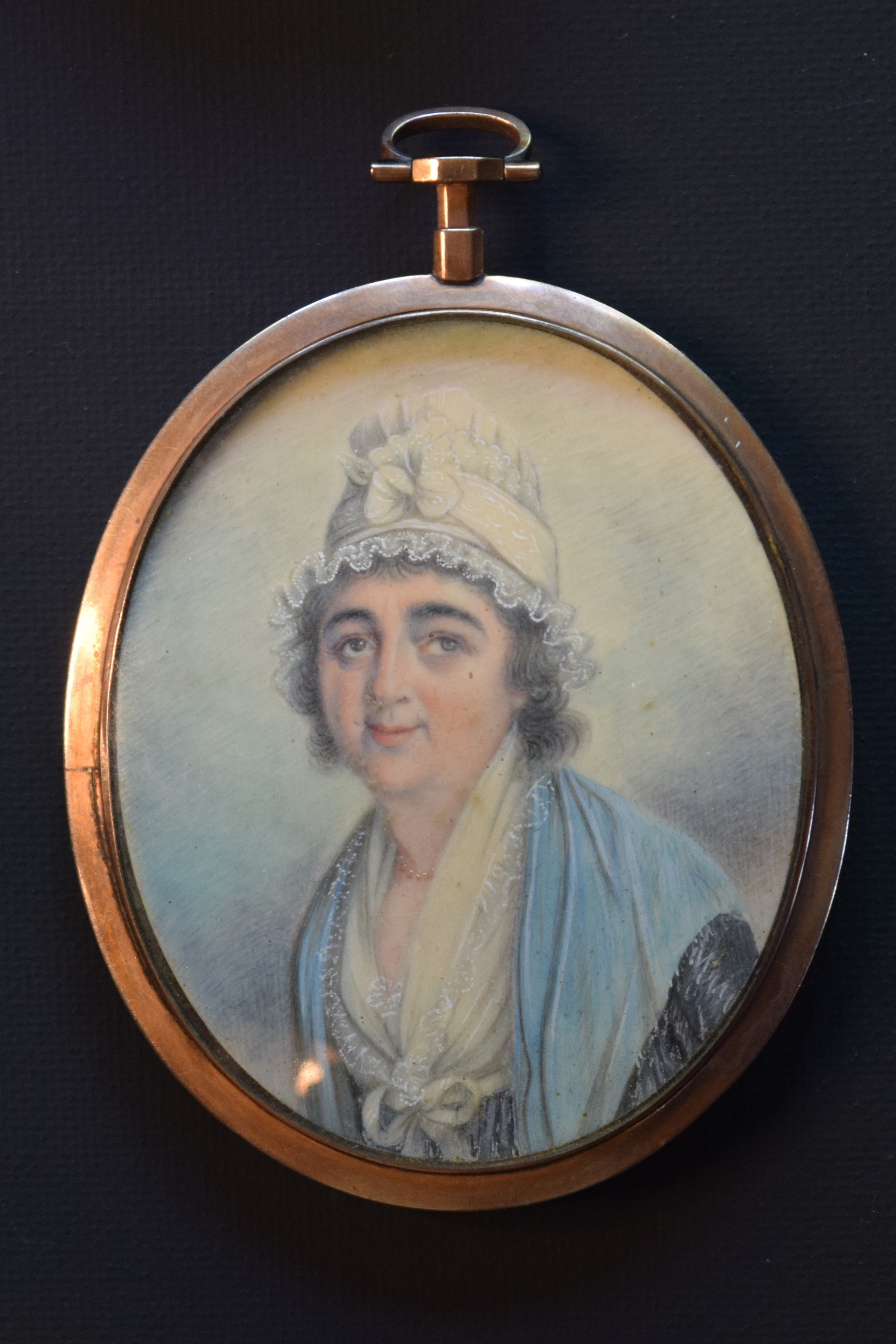 A close-up of the Charity Lushington miniature portrait