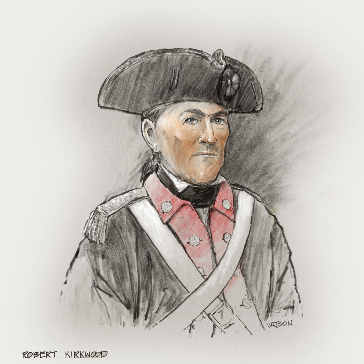 Drawn portrait of Robert Kirkwood