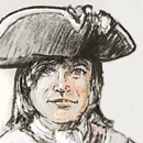 Illustrated portrait drawing of Stephen Tainter