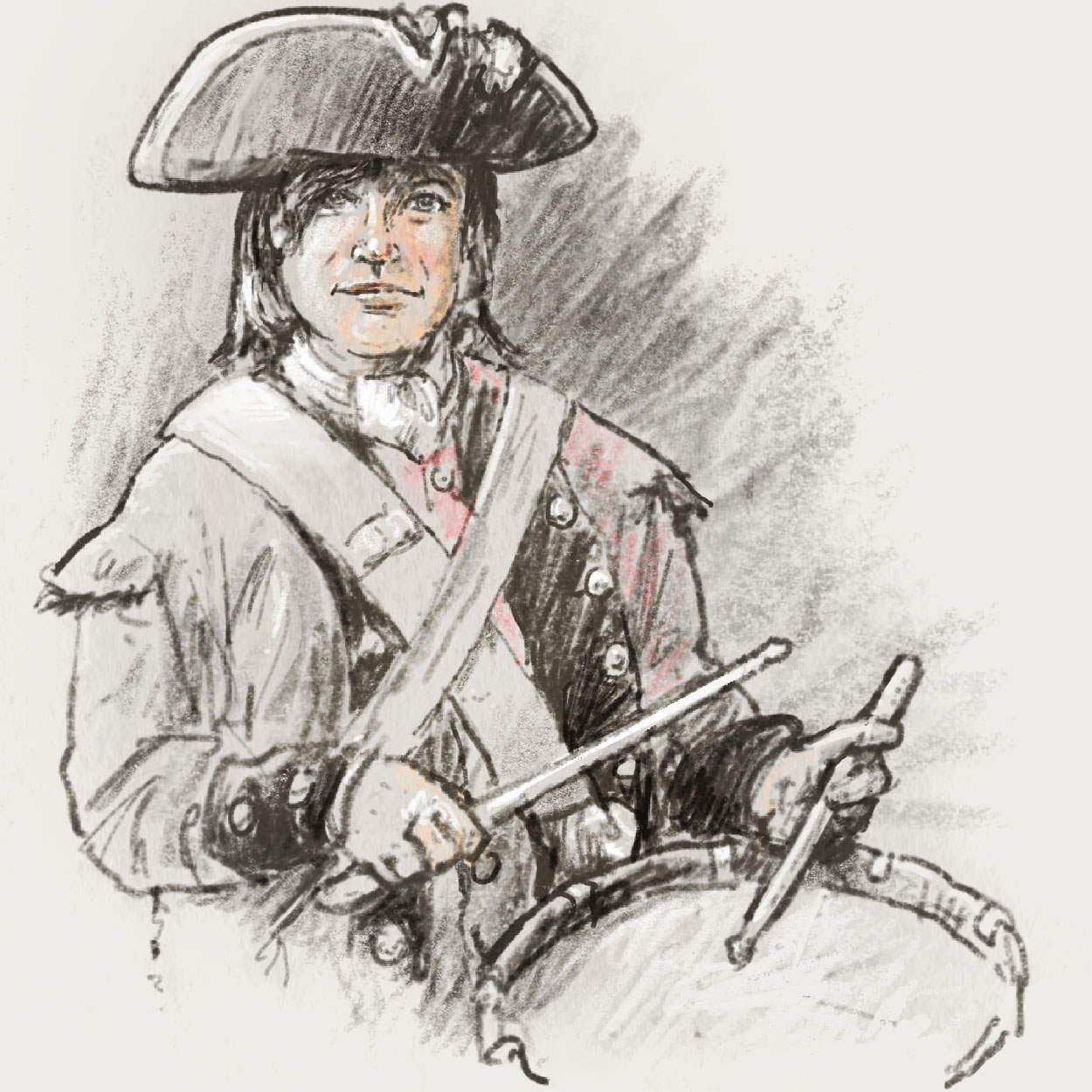 Drawn portrait of Stephen Tainter