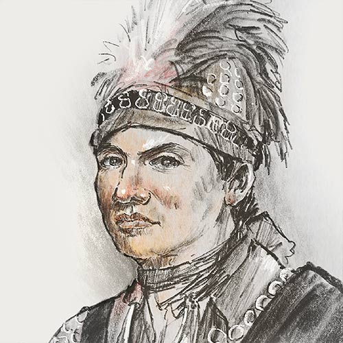 Illustrated headshot of Thayendanegea