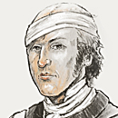 Illustrated portrait drawing of Thomas Brown