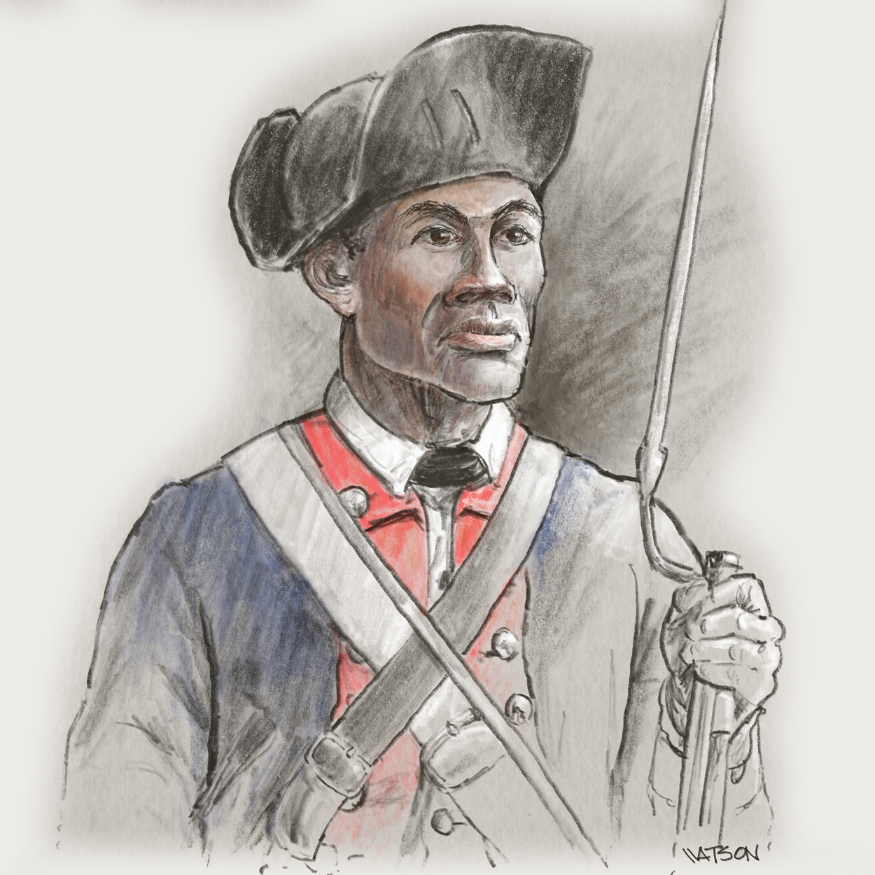 Drawn portrait of Thomas Carney